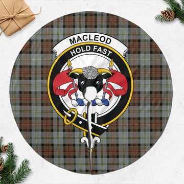 MacLeod of Harris Weathered Tartan Christmas Tree Skirt with Family Crest