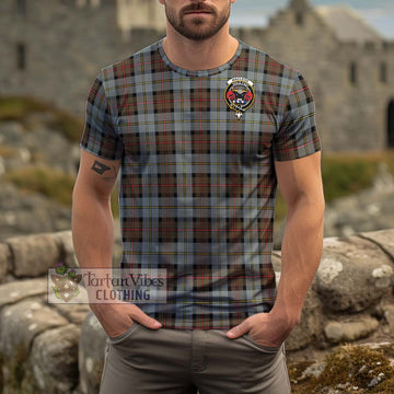 MacLeod of Harris Weathered Tartan Cotton T-Shirt with Family Crest