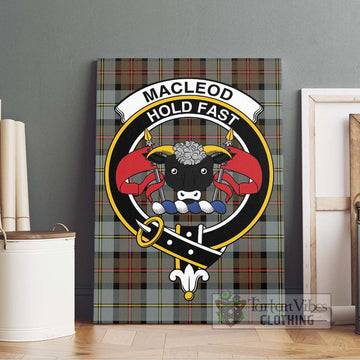 MacLeod of Harris Weathered Tartan Canvas Print Wall Art with Family Crest