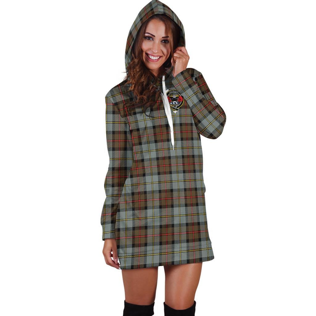 MacLeod of Harris Weathered Tartan Hoodie Dress with Family Crest - Tartan Vibes Clothing