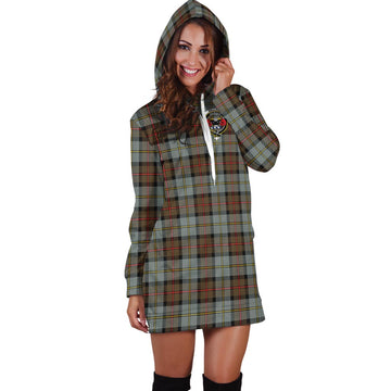 MacLeod of Harris Weathered Tartan Hoodie Dress with Family Crest