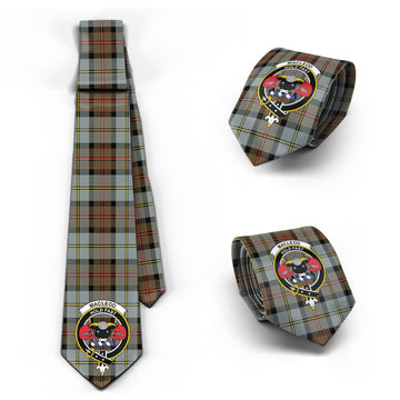 MacLeod of Harris Weathered Tartan Classic Necktie with Family Crest