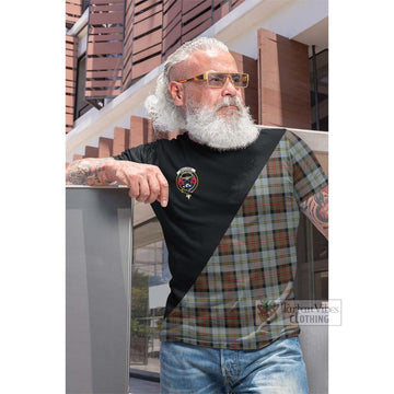 MacLeod of Harris Weathered Tartan Cotton T-shirt with Family Crest and Military Logo Style