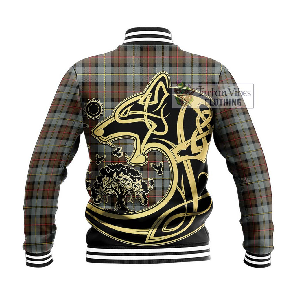 MacLeod of Harris Weathered Tartan Baseball Jacket with Family Crest Celtic Wolf Style - Tartan Vibes Clothing