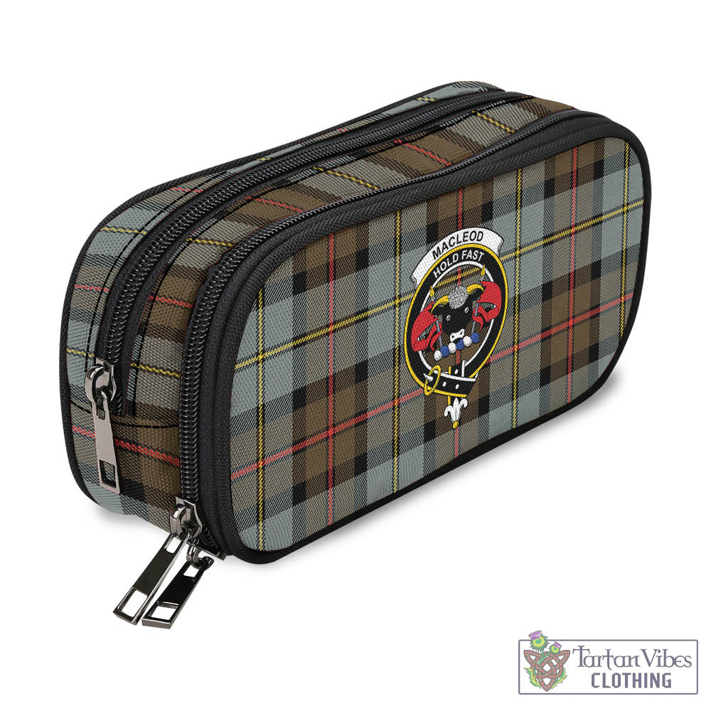 Tartan Vibes Clothing MacLeod of Harris Weathered Tartan Pen and Pencil Case with Family Crest