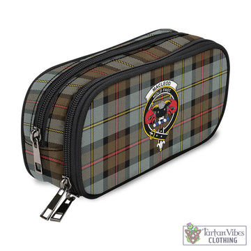 MacLeod of Harris Weathered Tartan Pen and Pencil Case with Family Crest