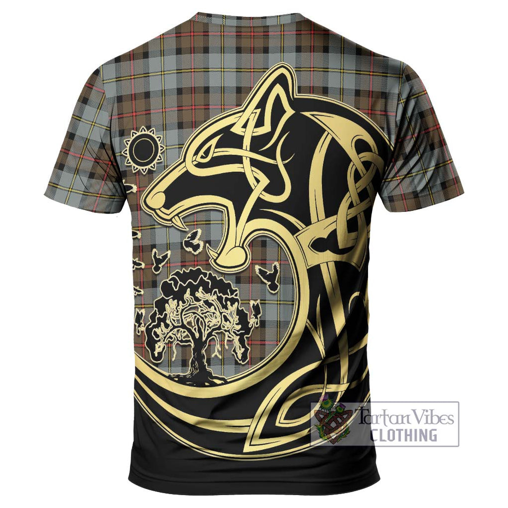 MacLeod of Harris Weathered Tartan T-Shirt with Family Crest Celtic Wolf Style - Tartan Vibes Clothing