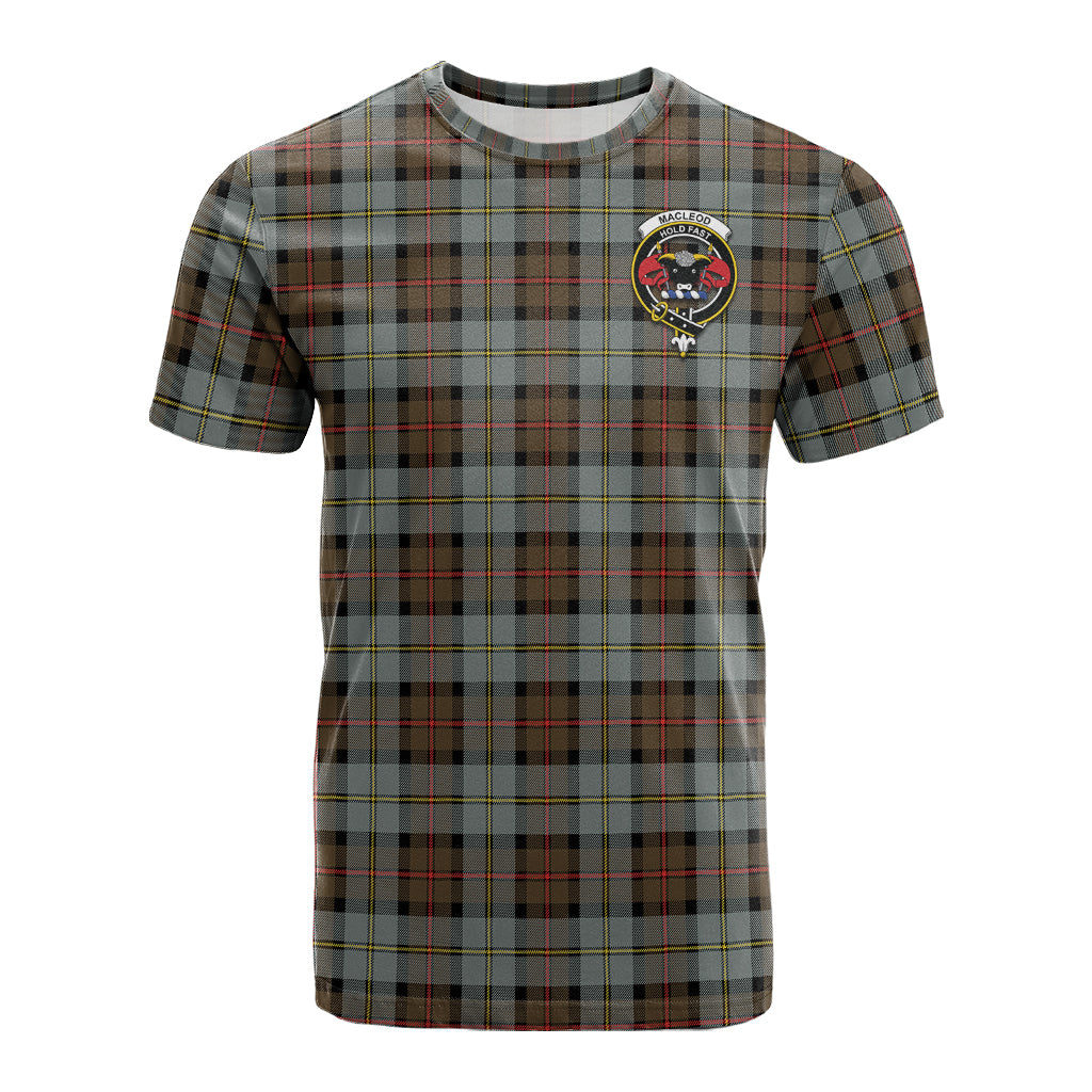 MacLeod of Harris Weathered Tartan T-Shirt with Family Crest - Tartan Vibes Clothing