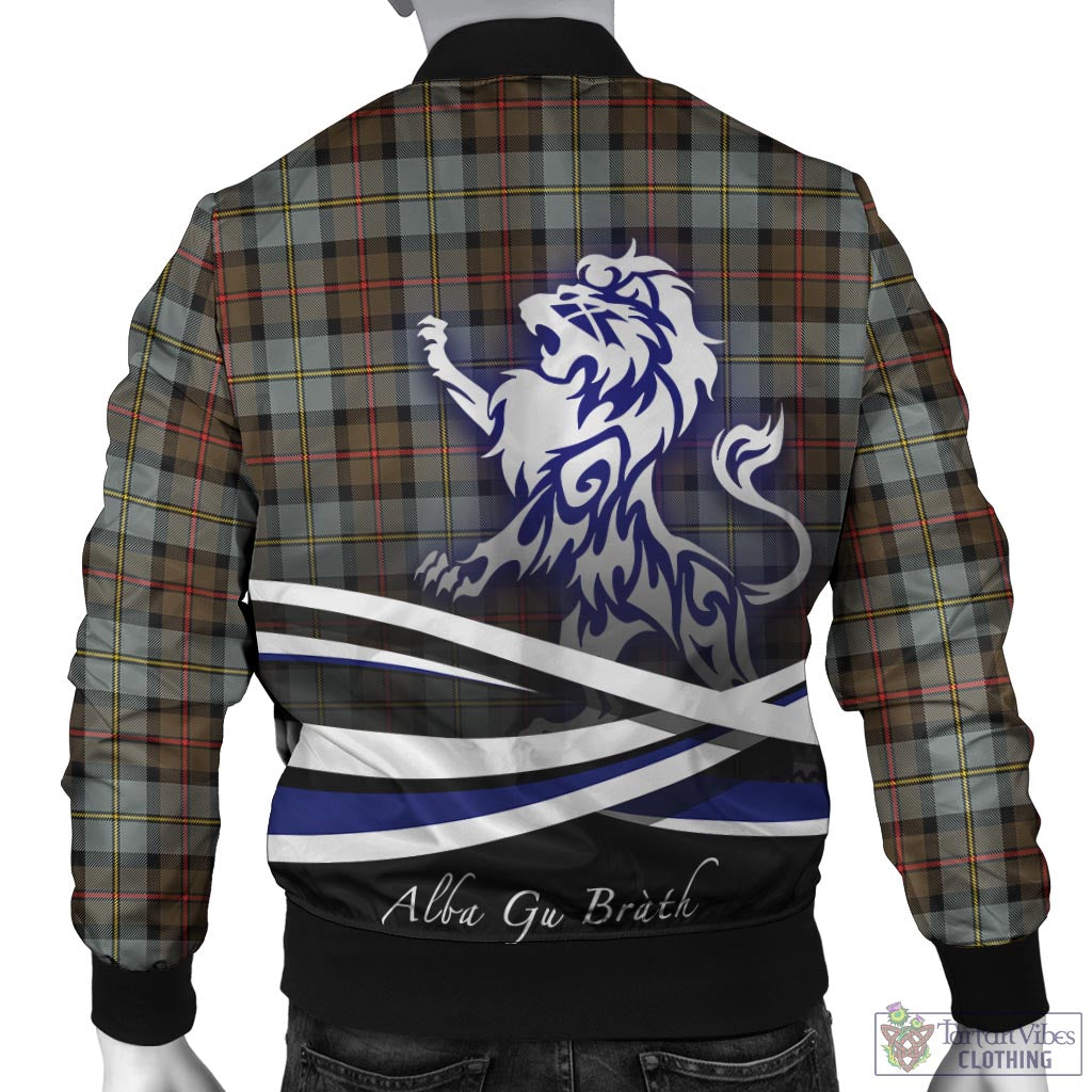 Tartan Vibes Clothing MacLeod of Harris Weathered Tartan Bomber Jacket with Alba Gu Brath Regal Lion Emblem