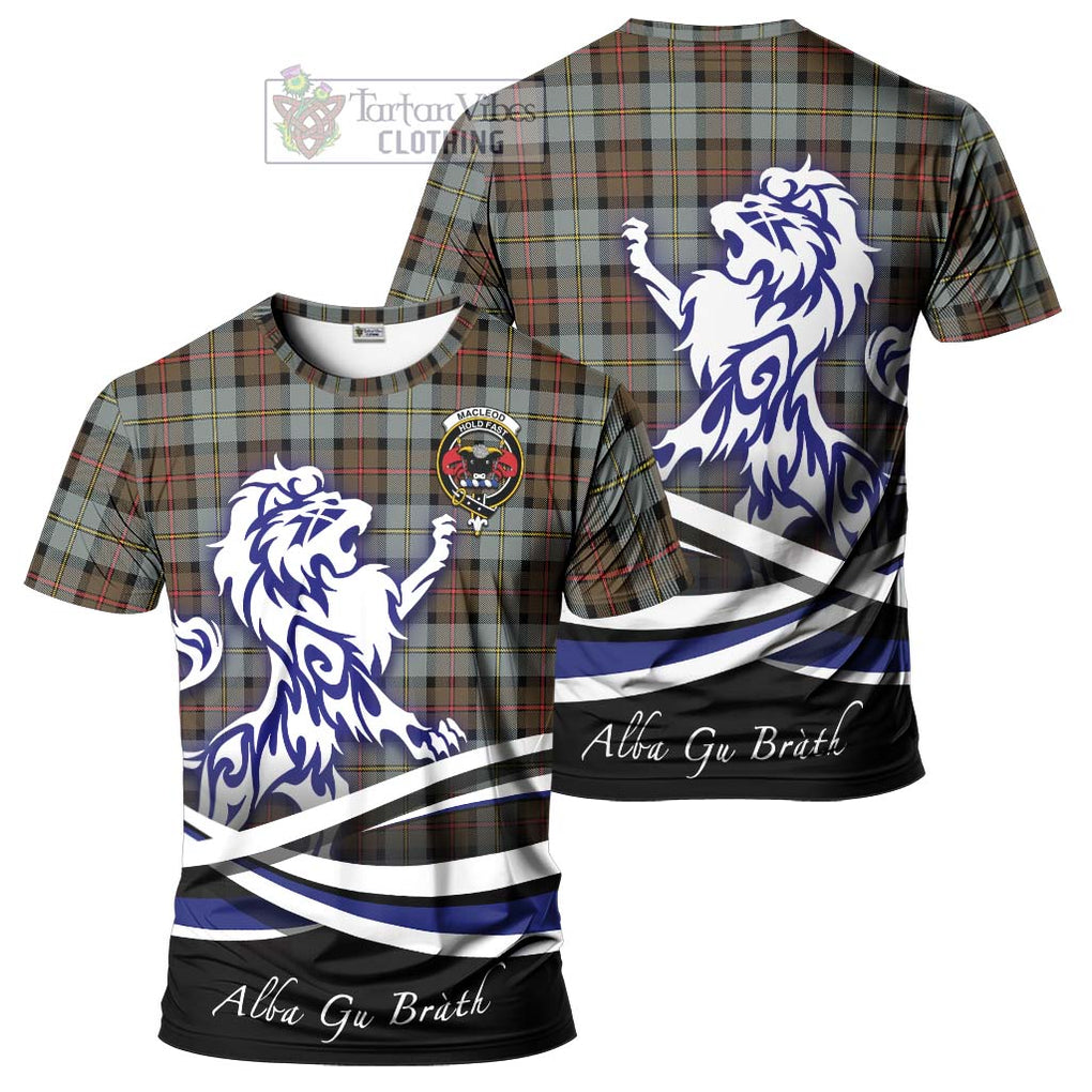 Tartan Vibes Clothing MacLeod of Harris Weathered Tartan Cotton T-shirt with Alba Gu Brath Regal Lion Emblem