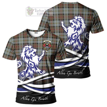 MacLeod of Harris Weathered Tartan Cotton T-shirt with Alba Gu Brath Regal Lion Emblem