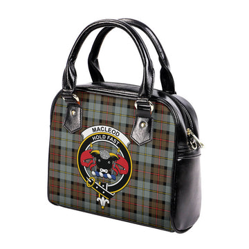 MacLeod of Harris Weathered Tartan Shoulder Handbags with Family Crest