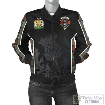 MacLeod of Harris Weathered Tartan Bomber Jacket with Family Crest and Scottish Thistle Vibes Sport Style