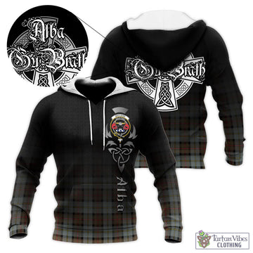 MacLeod of Harris Weathered Tartan Knitted Hoodie Featuring Alba Gu Brath Family Crest Celtic Inspired