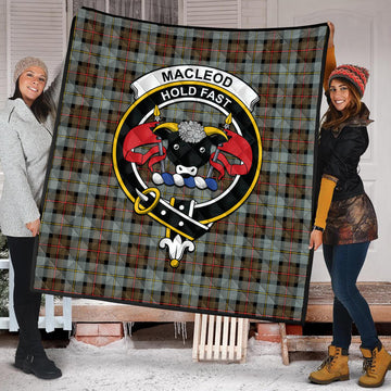 MacLeod of Harris Weathered Tartan Quilt with Family Crest