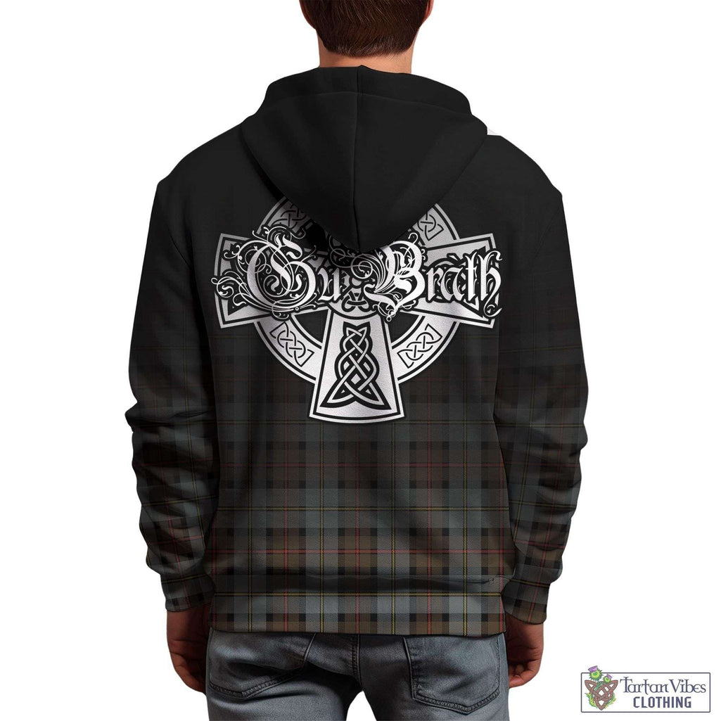 Tartan Vibes Clothing MacLeod of Harris Weathered Tartan Hoodie Featuring Alba Gu Brath Family Crest Celtic Inspired