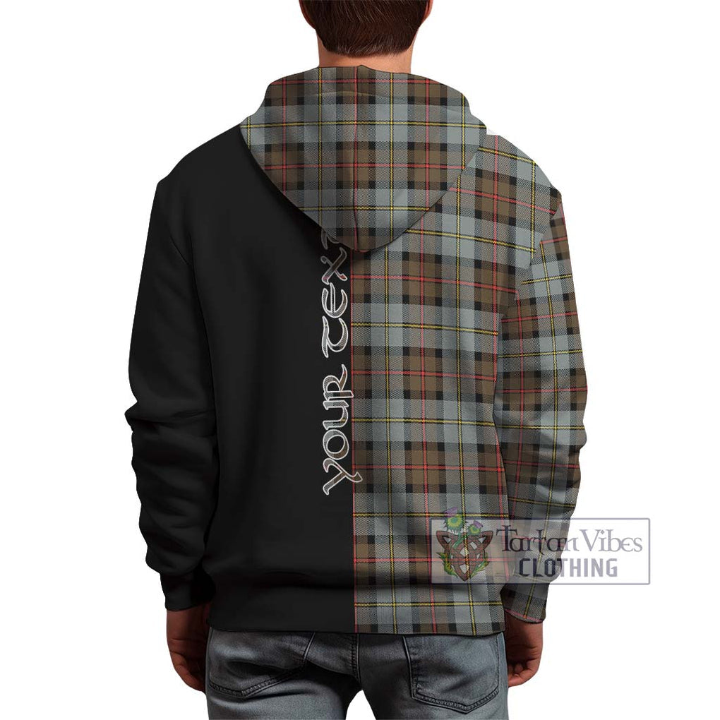 MacLeod of Harris Weathered Tartan Hoodie with Family Crest and Half Of Me Style - Tartanvibesclothing Shop