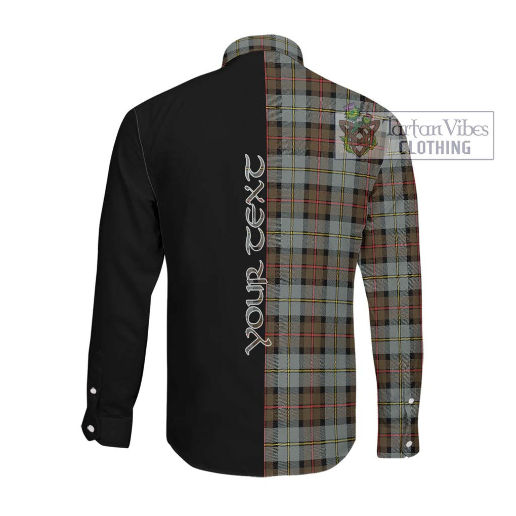 MacLeod of Harris Weathered Tartan Long Sleeve Button Shirt with Family Crest and Half Of Me Style Men's Shirt - Tartanvibesclothing Shop