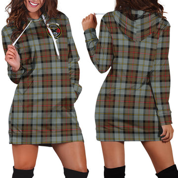 MacLeod of Harris Weathered Tartan Hoodie Dress with Family Crest