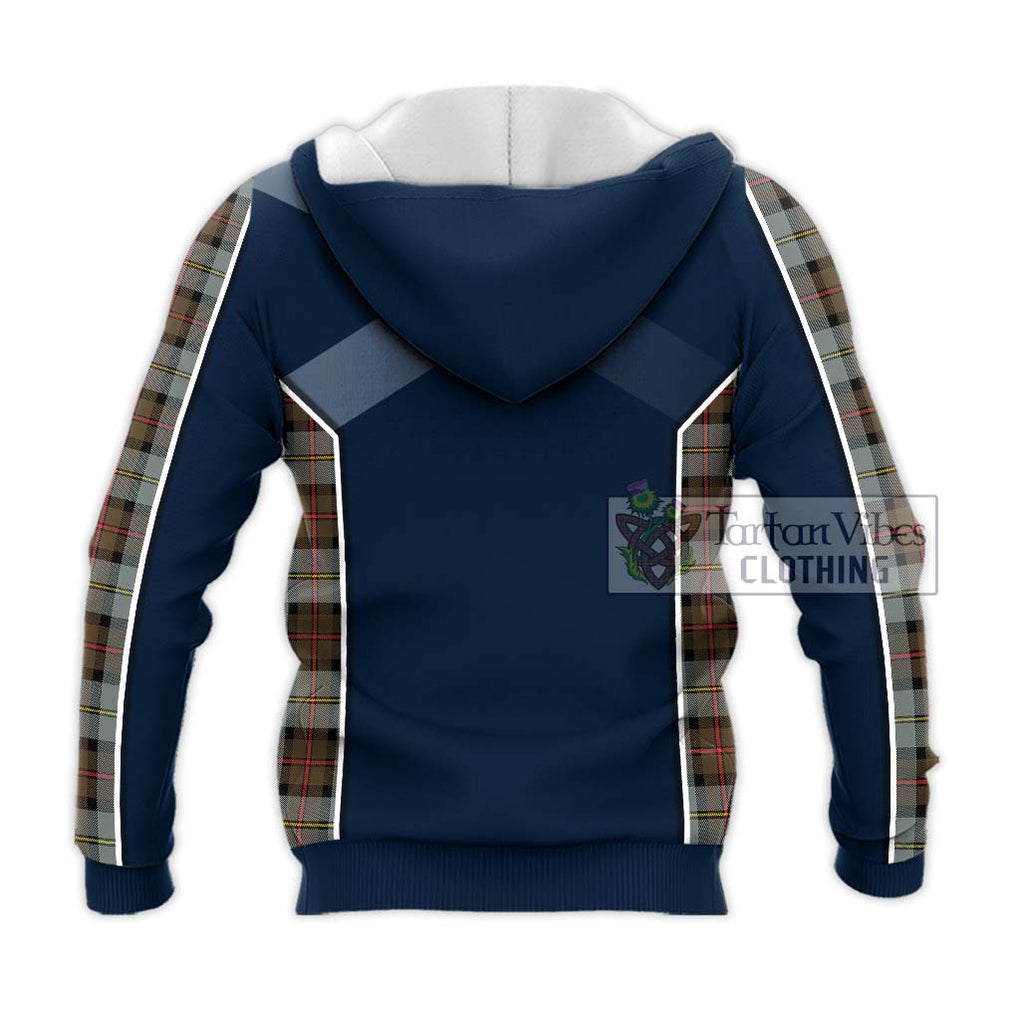 MacLeod of Harris Weathered Tartan Knitted Hoodie with Family Crest and Lion Rampant Vibes Sport Style - Tartan Vibes Clothing