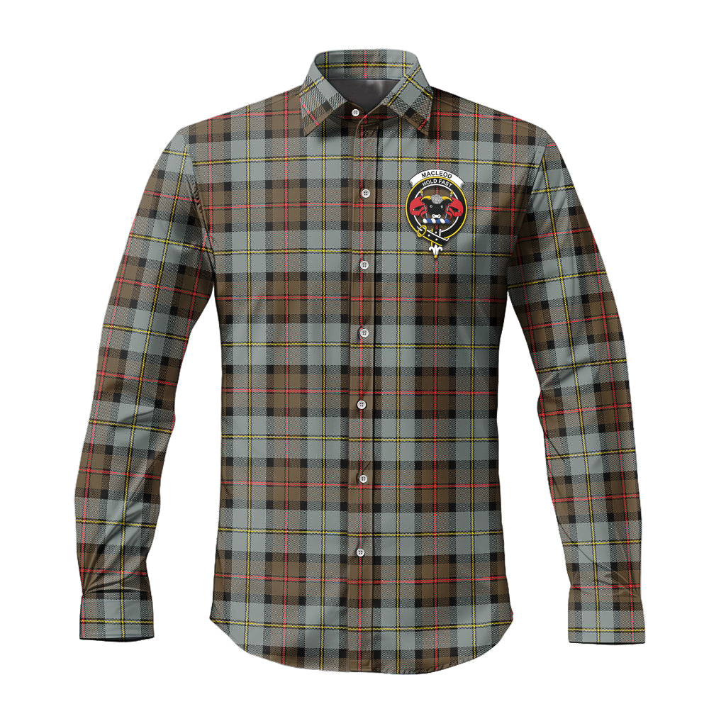 macleod-of-harris-weathered-tartan-long-sleeve-button-up-shirt-with-family-crest