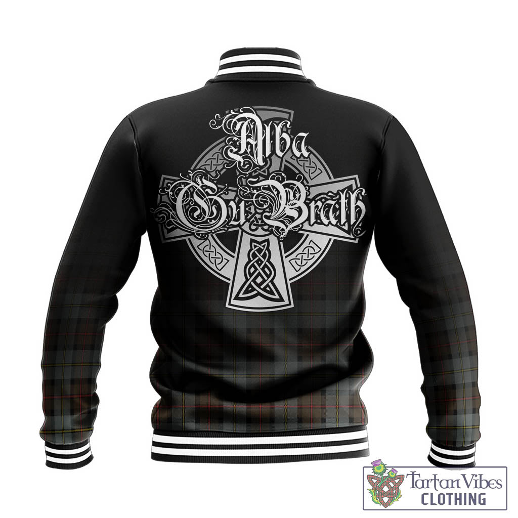 Tartan Vibes Clothing MacLeod of Harris Weathered Tartan Baseball Jacket Featuring Alba Gu Brath Family Crest Celtic Inspired