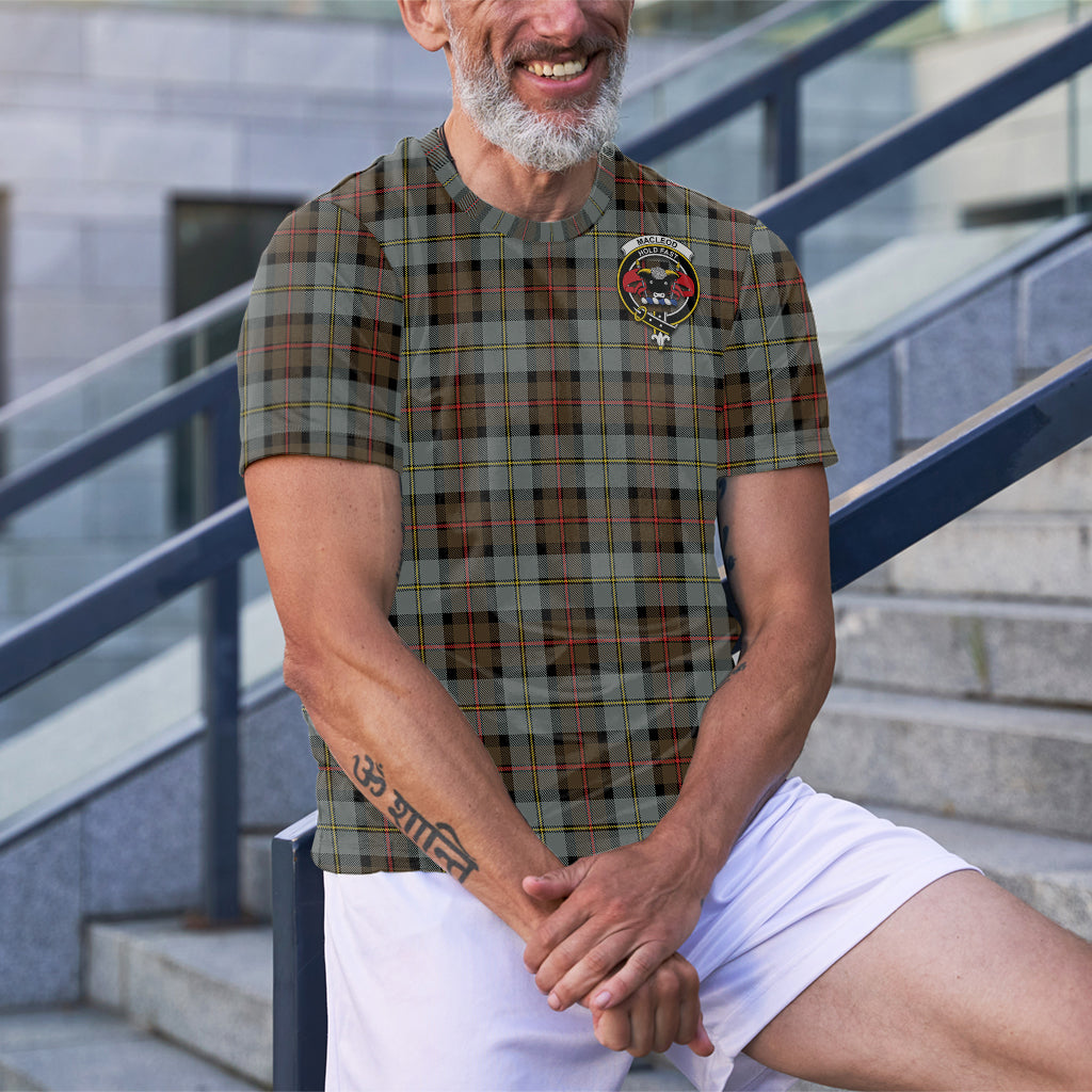 MacLeod of Harris Weathered Tartan T-Shirt with Family Crest - Tartan Vibes Clothing