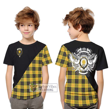 MacLeod of Lewis Ancient Tartan Kid T-Shirt with Family Crest and Military Logo Style