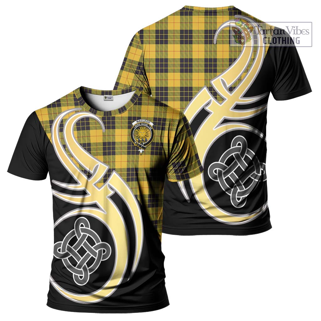 Tartan Vibes Clothing MacLeod of Lewis Ancient Tartan T-Shirt with Family Crest and Celtic Symbol Style