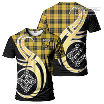 MacLeod of Lewis Ancient Tartan T-Shirt with Family Crest and Celtic Symbol Style