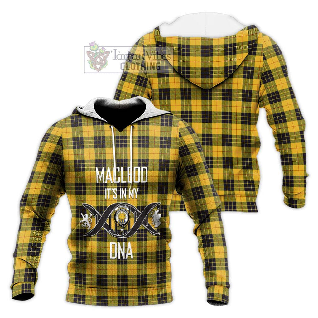 MacLeod of Lewis Ancient Tartan Knitted Hoodie with Family Crest DNA In Me Style Unisex Knitted Pullover Hoodie - Tartanvibesclothing Shop