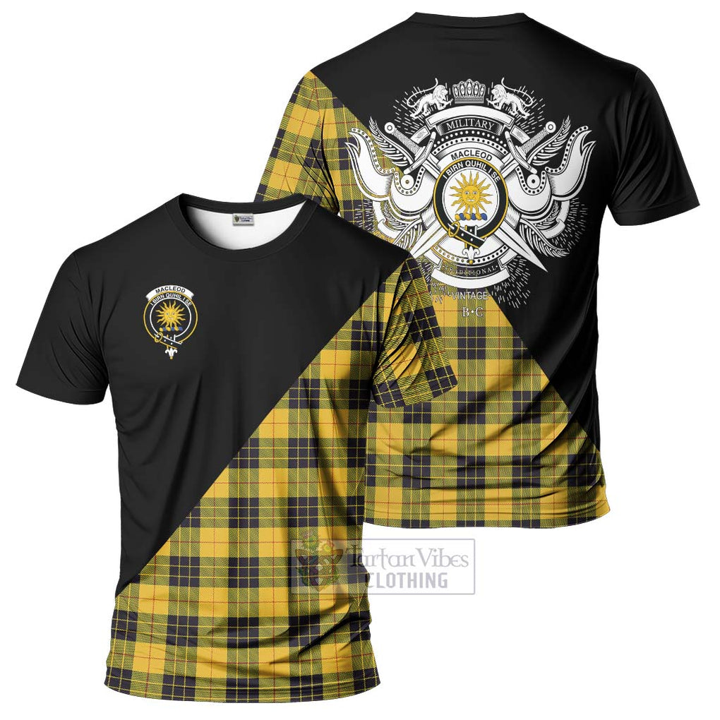 MacLeod of Lewis Ancient Tartan T-Shirt with Family Crest and Military Logo Style Kid's Shirt - Tartanvibesclothing Shop