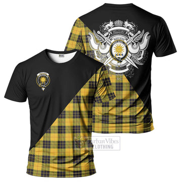 MacLeod of Lewis Ancient Tartan T-Shirt with Family Crest and Military Logo Style