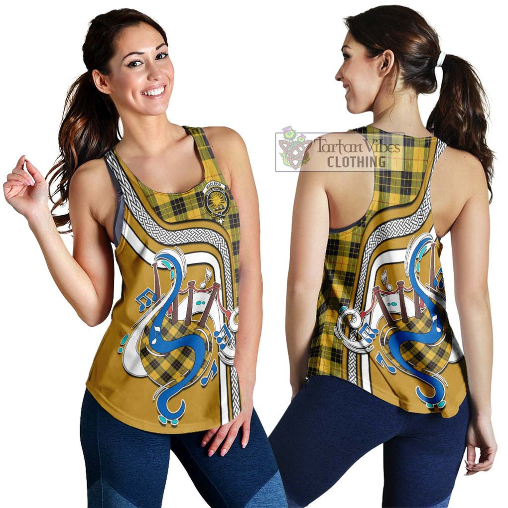 MacLeod of Lewis Ancient Tartan Women's Racerback Tanks with Epic Bagpipe Style 4XL - Tartanvibesclothing Shop