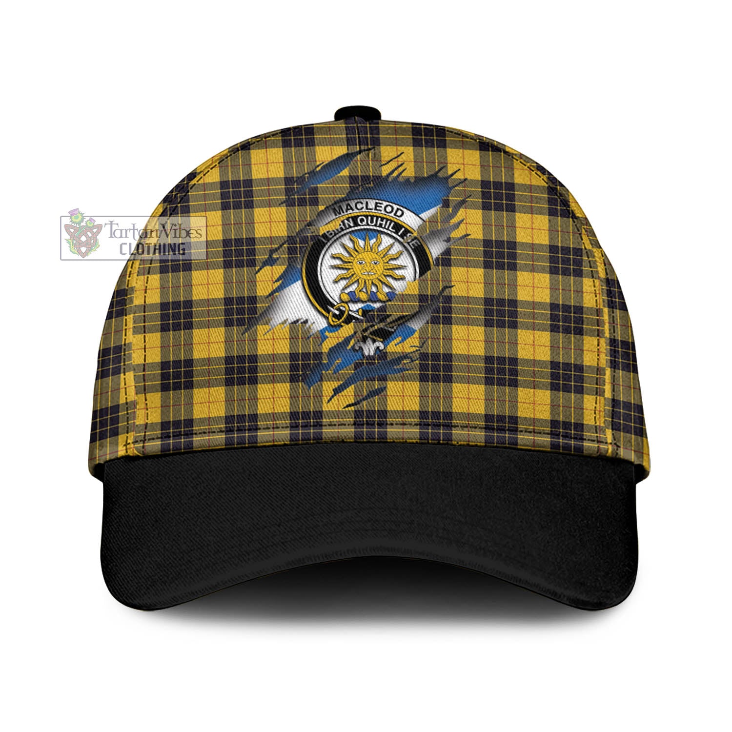 Tartan Vibes Clothing MacLeod of Lewis Ancient Tartan Classic Cap with Family Crest In Me Style