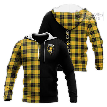 MacLeod of Lewis Ancient Tartan Knitted Hoodie with Family Crest and Half Of Me Style