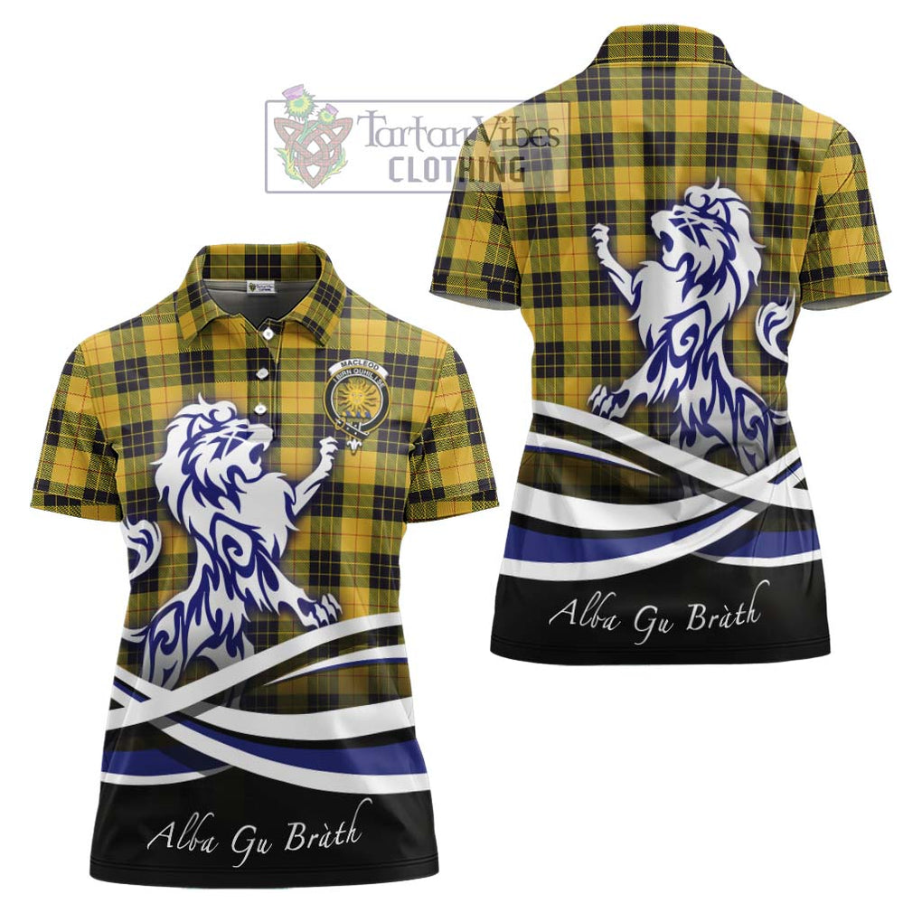 MacLeod of Lewis Ancient Tartan Women's Polo Shirt with Alba Gu Brath Regal Lion Emblem Women - Tartanvibesclothing Shop