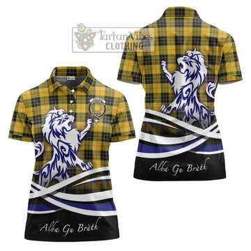 MacLeod of Lewis Ancient Tartan Women's Polo Shirt with Alba Gu Brath Regal Lion Emblem