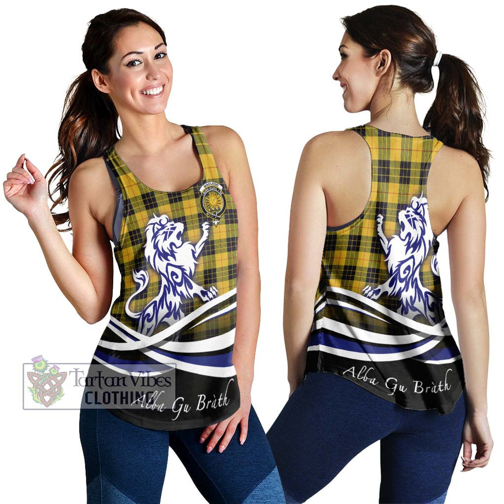 MacLeod of Lewis Ancient Tartan Women's Racerback Tanks with Alba Gu Brath Regal Lion Emblem 4XL - Tartanvibesclothing Shop