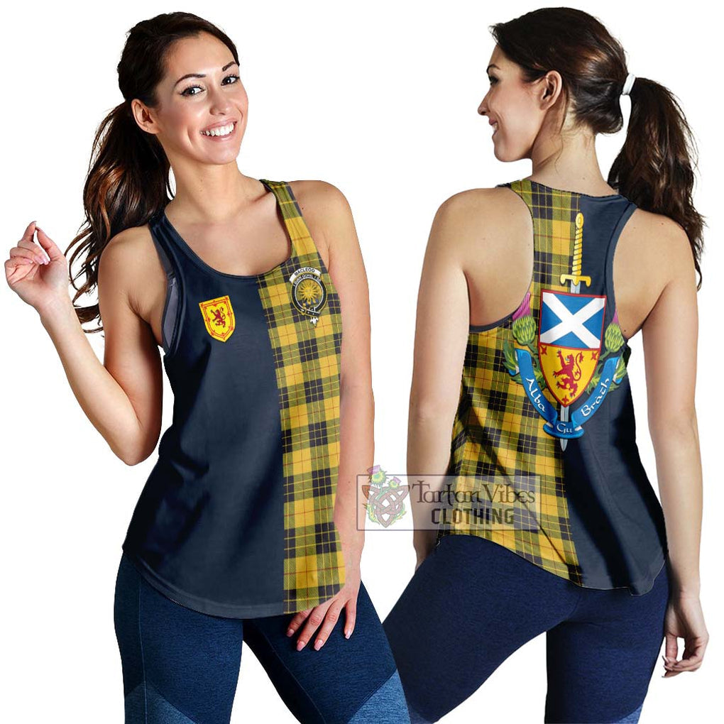 Tartan Vibes Clothing MacLeod of Lewis Ancient Tartan Women's Racerback Tanks with Scottish Lion Royal Arm Half Style