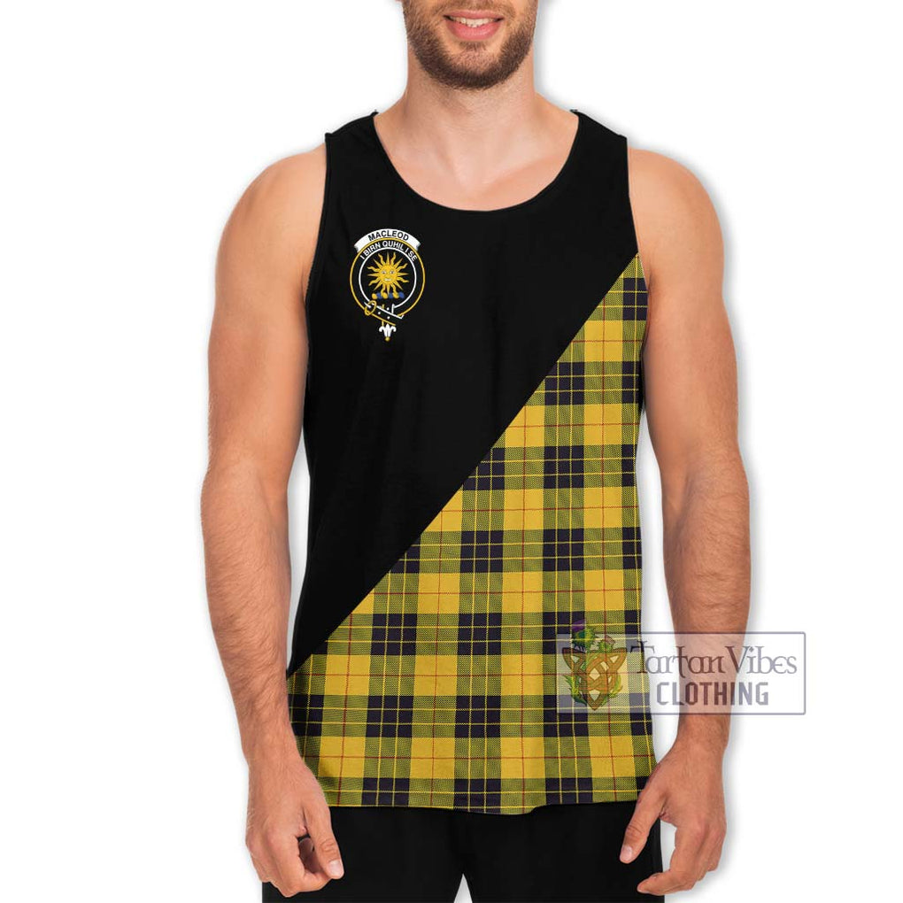 MacLeod of Lewis Ancient Tartan Men's Tank Top with Family Crest and Military Logo Style Men - Tartanvibesclothing Shop