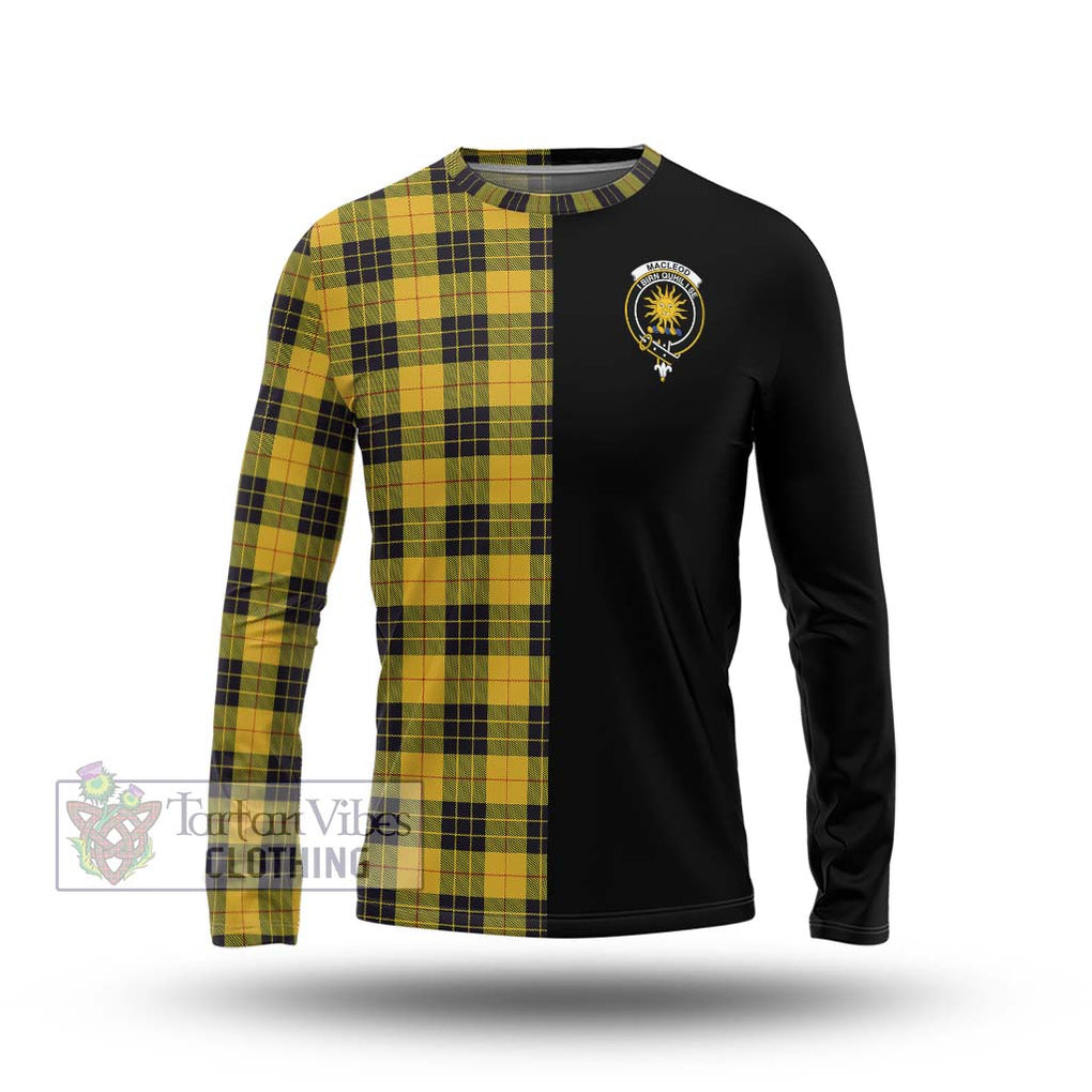 MacLeod of Lewis Ancient Tartan Long Sleeve T-Shirt with Family Crest and Half Of Me Style Unisex - Tartanvibesclothing Shop