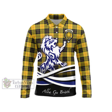 MacLeod of Lewis Ancient Tartan Long Sleeve Polo Shirt with Alba Gu Brath Regal Lion Emblem