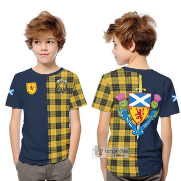 MacLeod of Lewis Ancient Tartan Kid T-Shirt Alba with Scottish Lion Royal Arm Half Style