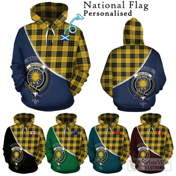 MacLeod of Lewis Ancient Tartan Hoodie with Personalised National Flag and Family Crest Half Style