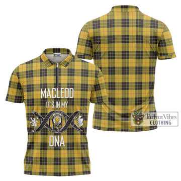 MacLeod of Lewis Ancient Tartan Zipper Polo Shirt with Family Crest DNA In Me Style