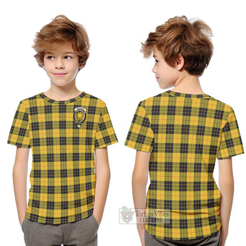 MacLeod of Lewis Ancient Tartan Kid T-Shirt with Family Crest