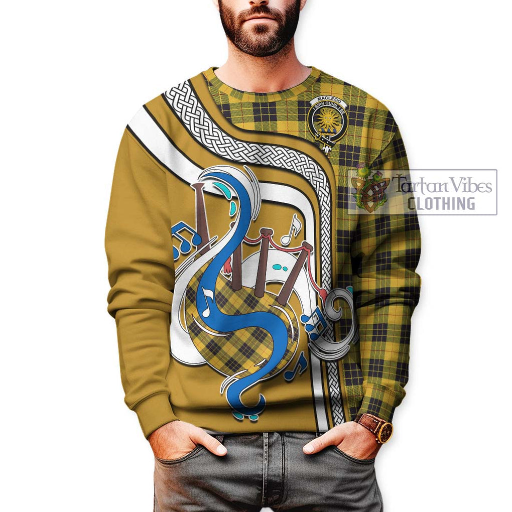 Tartan Vibes Clothing MacLeod of Lewis Ancient Tartan Sweatshirt with Epic Bagpipe Style