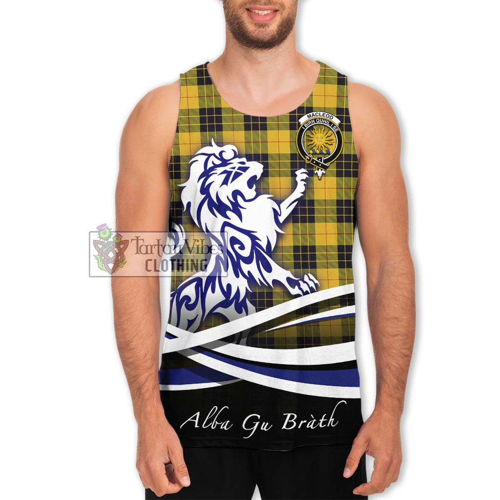 MacLeod of Lewis Ancient Tartan Men's Tank Top with Alba Gu Brath Regal Lion Emblem Men - Tartanvibesclothing Shop