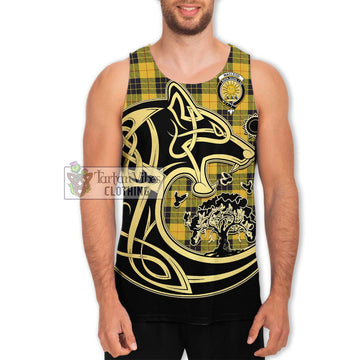 MacLeod of Lewis Ancient Tartan Men's Tank Top with Family Crest Celtic Wolf Style